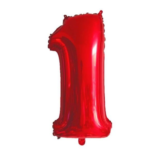 Balon urodzinowy czerwony z cyfrą 40 cm 1