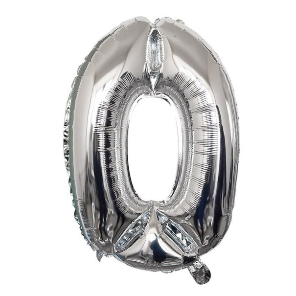 Balon urodzinowy srebrny z cyfrą 40 cm 0