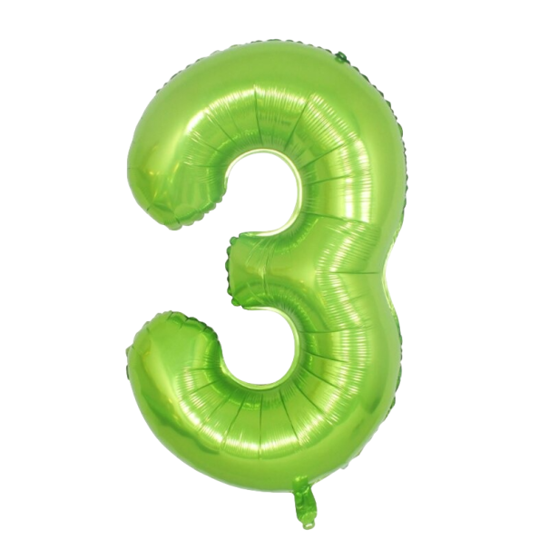 Balon urodzinowy z cyfrą zielony 101,5 cm 3