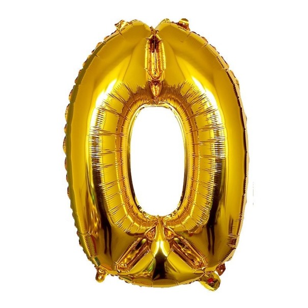 Balon urodzinowy złoty z cyfrą 100 cm 0