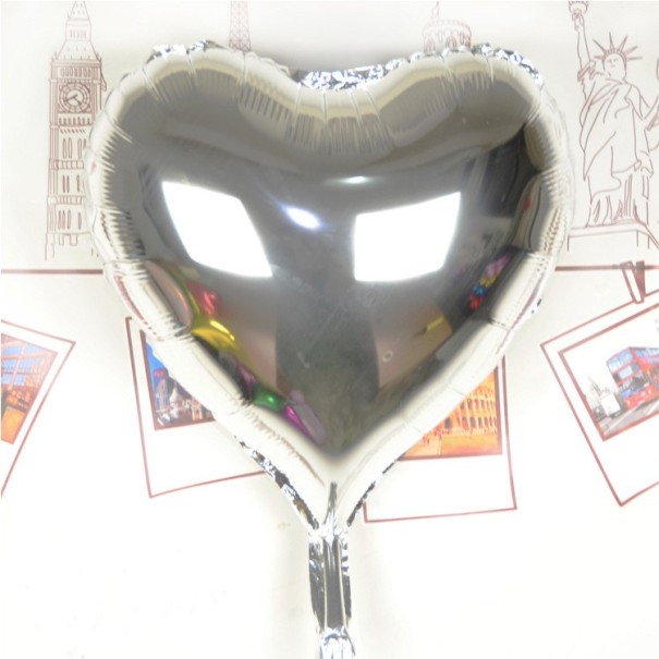 Balónik v tvare srdca J766 strieborná