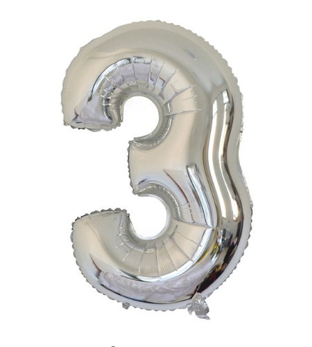 Balónky Číslice J1023 stříbrná 3