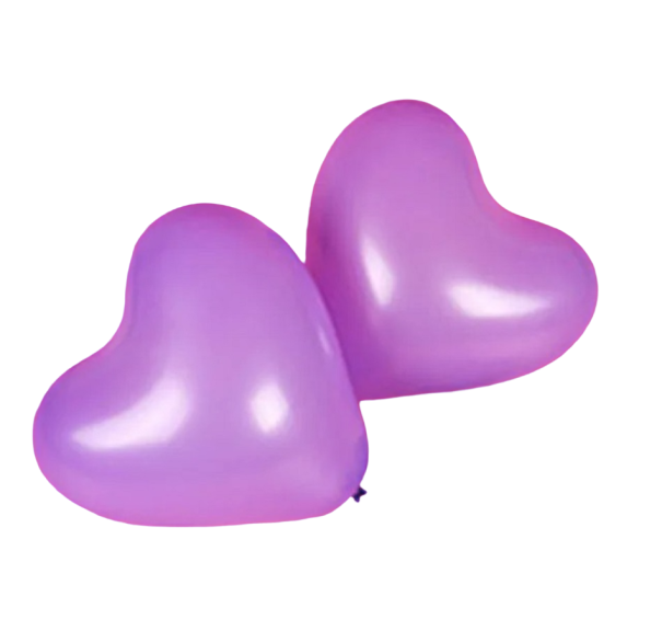 Balónky ve tvaru srdíčka 10 ks fialová