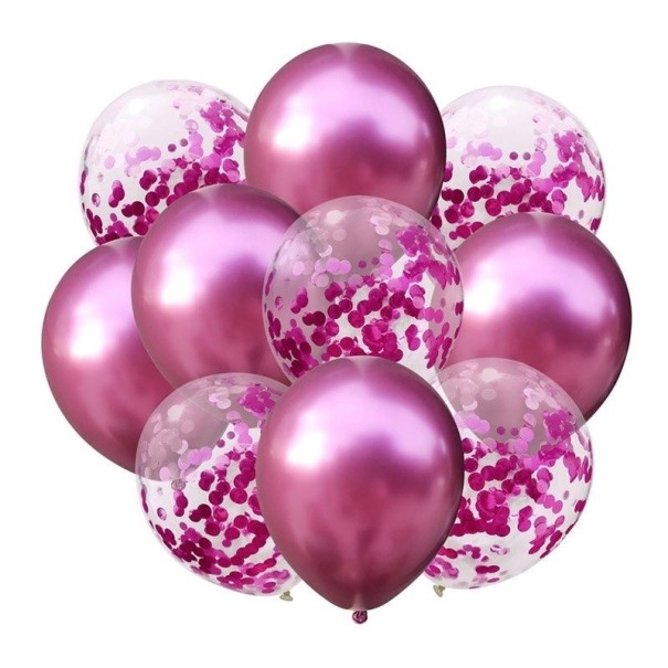 Balony metaliczne z konfetti 10 szt 9