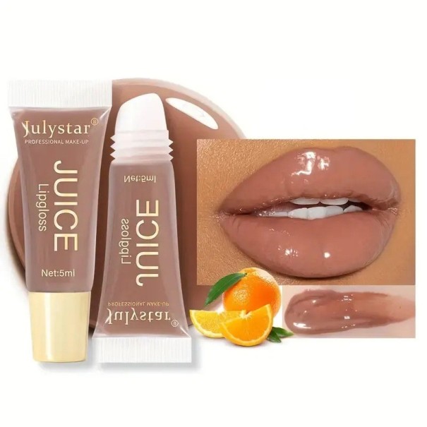 Balsam de buze hidratant lucios cu miros de fructe 5 ml Hranire si protectie buzelor Stralucire delicata Compozitie naturala Ingrijire pentru buzele uscate si crapate Orange