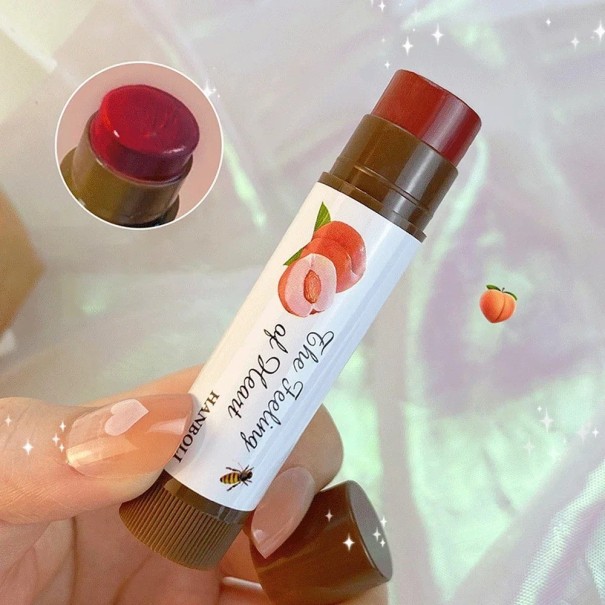 Bálsamo labial hidratante colorido batom brilhante com sabor a fruta bálsamo labial Peach