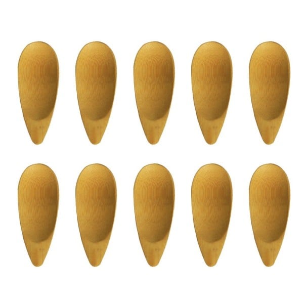 Bamboo Spice Scoops 10 pcs Small Scoops for Jars and Containers in the Kitchen Droplet Shape with a Tapered Tip 10 x 4 cm For Easy Scooping 1