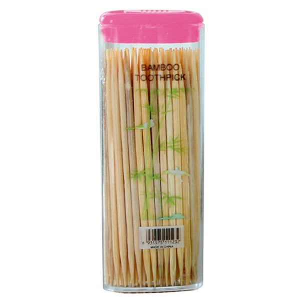 Bamboo Toothpicks with Stand 100 pcs 1