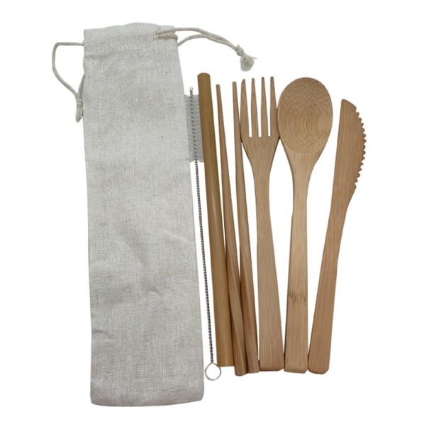 Bambusbesteckset mit Etui 6-tlg 5