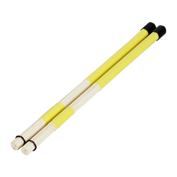 Bambusové kartáče na bubny 40 cm 1 pár vysoce kvalitní bubenické paličky tyče pro jazz akustické i elektronické bicí různé barvy příslušenství žlutá