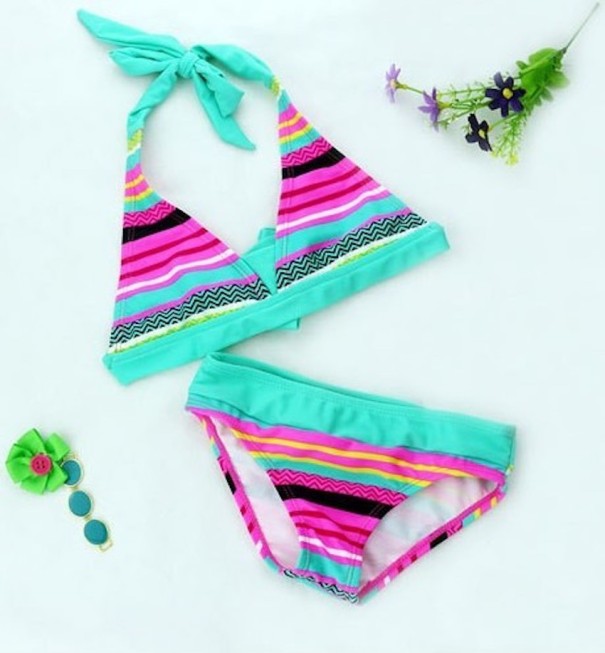 Bañador de dos piezas para niña con estampado 10