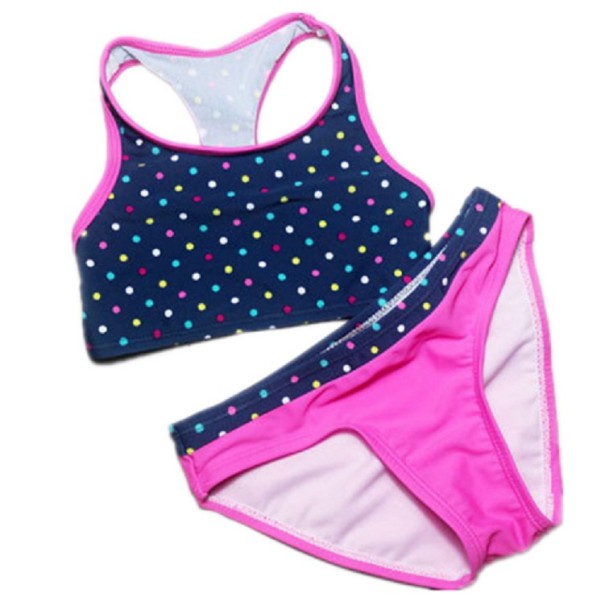 Bañador de dos piezas para niña con lunares 3