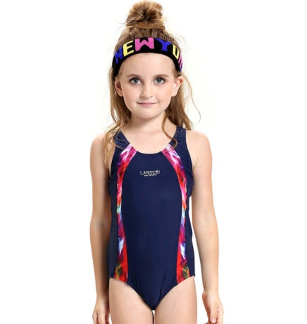 Bañador de una pieza para niña - Azul oscuro 10
