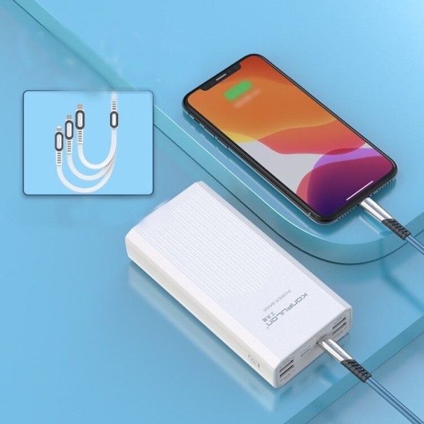 Banca de alimentare QC3.0 40000mAh cu cablu alb