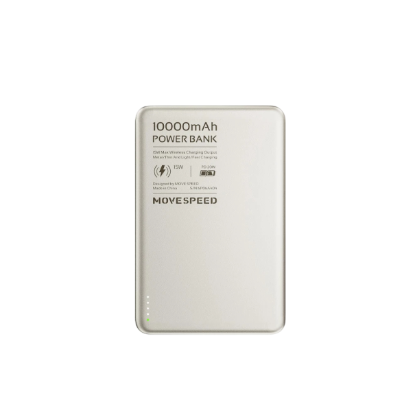 Banco de energía magnético delgado de 10 000 mAh, PD, 20 W, cargador portátil inalámbrico, batería magnética USB-C para iPhone 16, Samsung y otros dispositivos. dorado