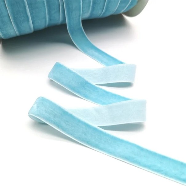 Band 20 mm 4,6 m Samt Luxus Dekoband Dekoratives Samtband für Geschenke Hochzeitsdekoration Handarbeit Kreative Kreation Glänzendes Band hellblau