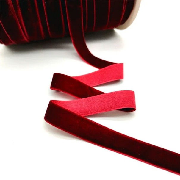 Band 20 mm 4,6 m Samt Luxus Dekoband Dekoratives Samtband für Geschenke Hochzeitsdekoration Handarbeit Kreative Kreation Glänzendes Band weinrot