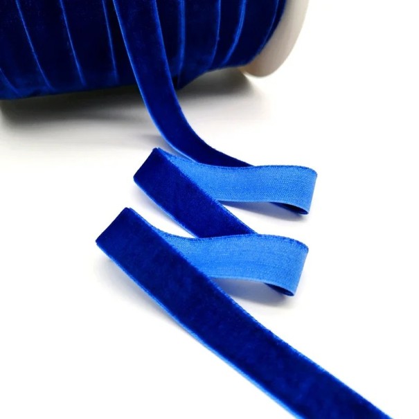 Band 25mm 4,6m Samt Luxus Dekoband Feines Samtband für Geschenkverpackungen Hochzeitsdeko Kreative Kreation Handarbeit blau