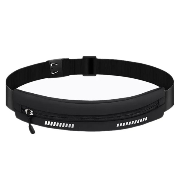 Banda deportiva para el sudor con bolsillo con cremallera, fabricada en licra, para running, fitness y ciclismo (negro, naranja, gris o azul) negro