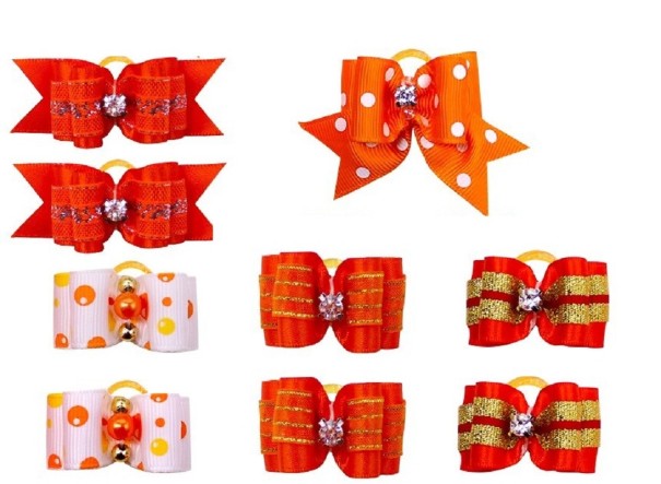 Bandas elásticas para perros con lazo 10 uds. naranja