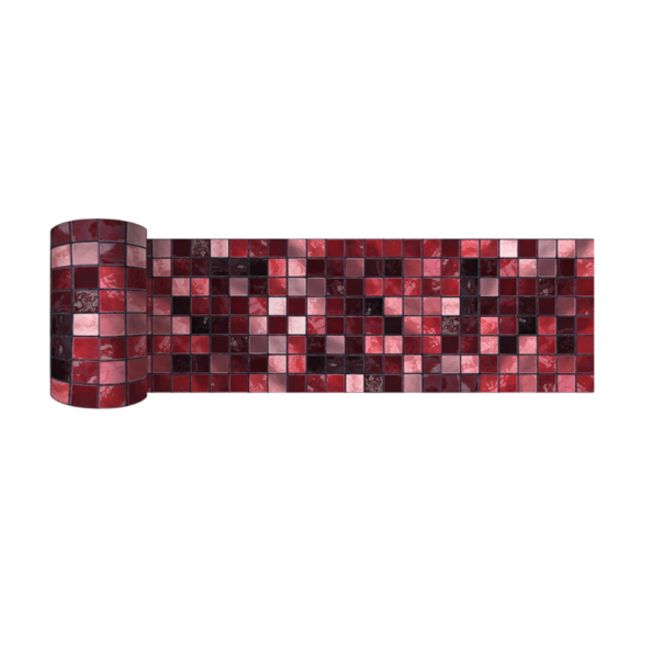 Bande adhésive murale étanche 10x200cm pour protection des murs design moderne application facile pour salles de bains cuisines et espaces humides rouge