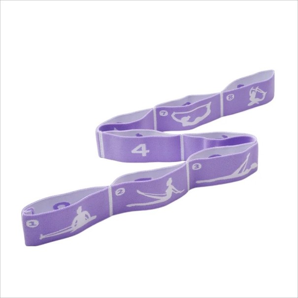 Bande élastique de résistance pour le yoga et le pilates Bande d'étirement pour débutants Boucle de danse Bande de fitness pour l'étirement violet
