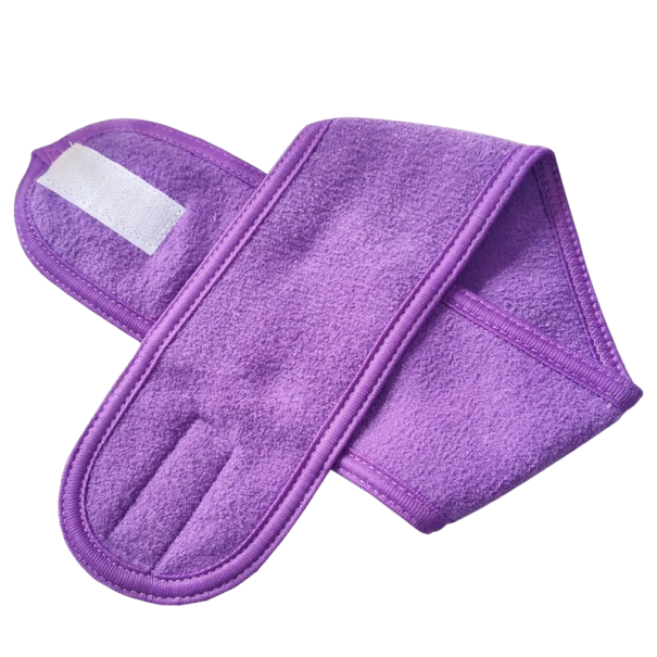 Bandeau cosmétique pour le démaquillage Bandeau ajustable Bandeau pour les cheveux 8,8 x 62 cm violet clair