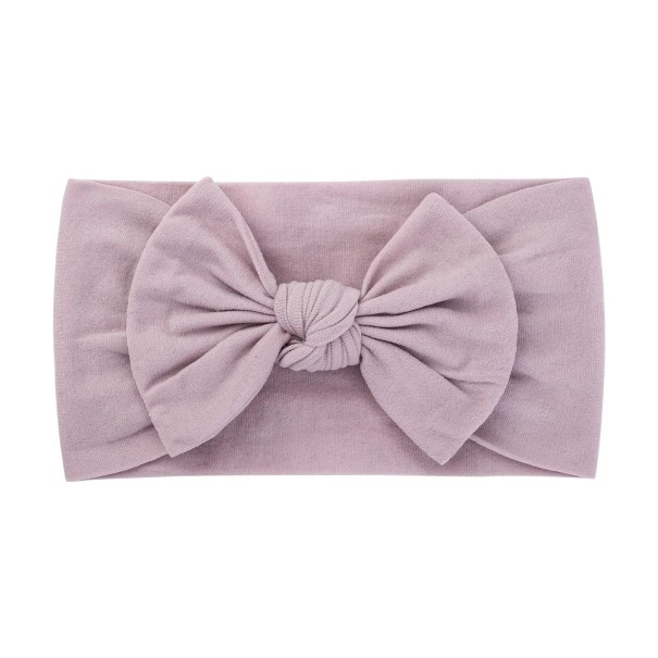 Bandeau élastique pour nouveau-nés avec nœud Bandeau doux pour enfants Bandeau ajustable pour bébés Accessoire capillaire mignon Bandeau cadeau violet clair