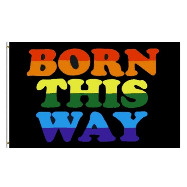 Bandera arcoiris Born this way 60 x 90 cm 1