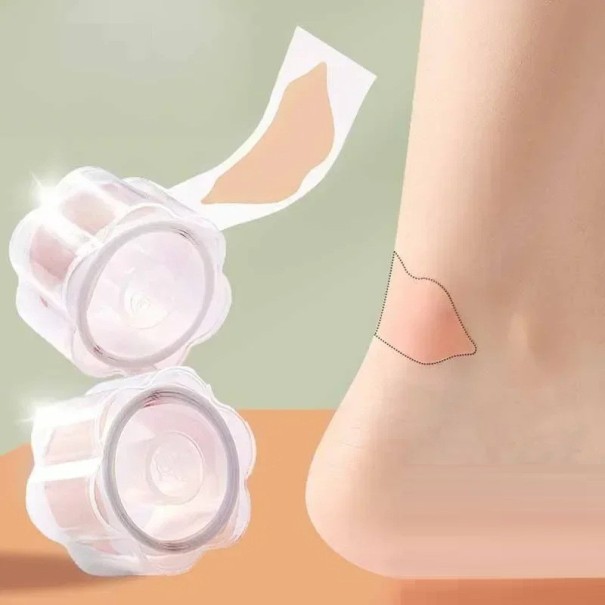 Bandes adhésives imperméables contre les ampoules et les éraflures Forme ondulée Protection autocollante du talon Variante transparente et chair Ensemble de 30 pièces couleur chair