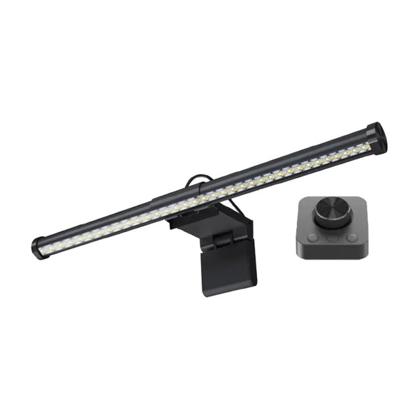 Bara LED de iluminare pentru monitor 55 cm Cu controler rotativ cu memorie 5 temperaturi de culoare Dimming continuu Suport gravitațional Ra95 Negru 1