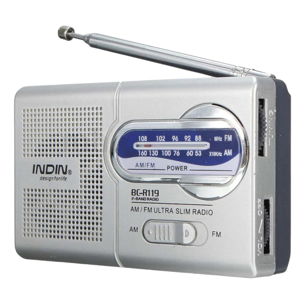 Bärbar AM/FM-radio Fickradio med hörlursuttag Kompakt radio 10,5 x 6,6 x 2,7 cm 1
