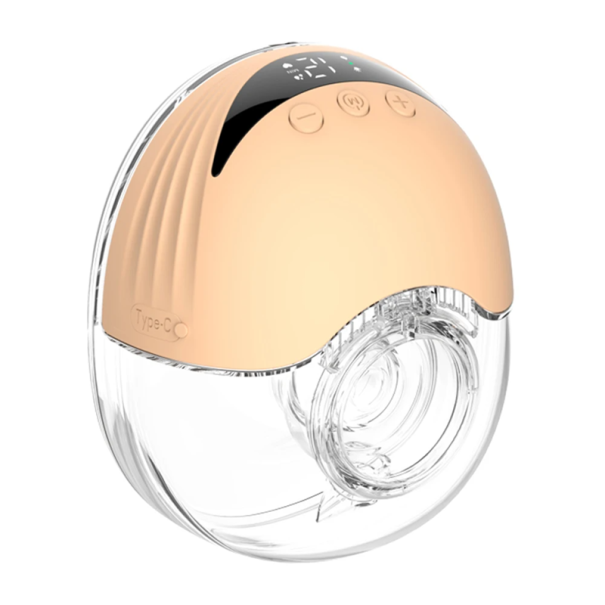 Bärbar elektrisk bröstpump 210 ml BPA-fri 4 lägen 12 nivåer med LED-display Mjölkpumpning för ammande mödrar orange