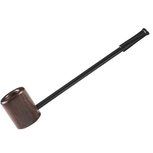 Bärbar träpipan för tobak 147×32×14 mm trä mörkbrun skål rökpipan kompakt design för daglig användning svart
