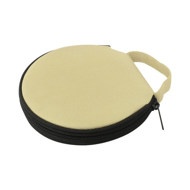Bärbart fodral för 20 CD- och DVD-skivor Oxfordtyg 16,5 cm Zip-box Skivhållare för bil och hem Förvaringsväska med spänne beige