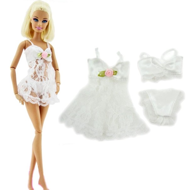 Barbie-alusvaatteet valkoinen
