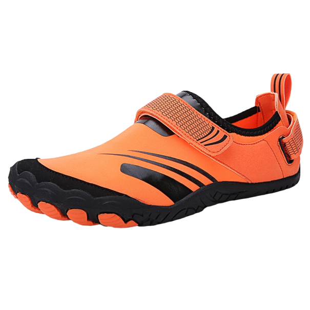 Barefoot boty na suchý zip oranžová 43