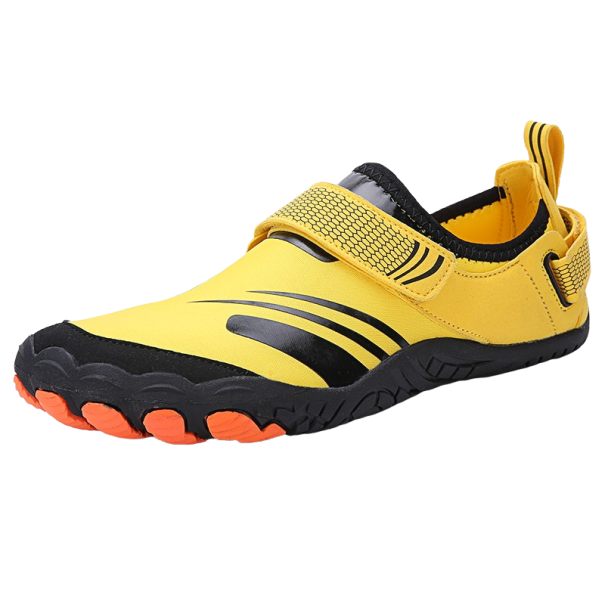 Barefoot boty na suchý zip žlutá 35