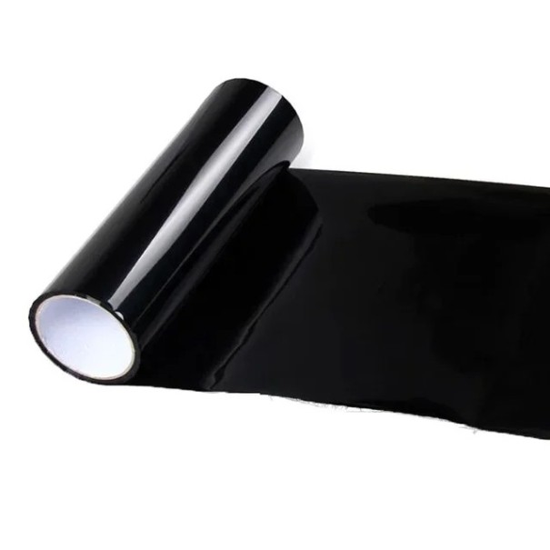 Barevná fólie na světlomety 30x60cm Samolepicí PVC tónovací vinyl pro světla a lampy vozu černá