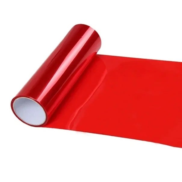 Barevná fólie na světlomety 30x60cm Samolepicí PVC tónovací vinyl pro světla a lampy vozu červená