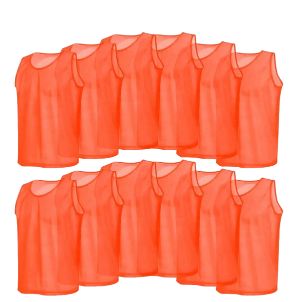 Barevná rozlišovací vesta na sport Sada rozlišovacích dresů Rozlišovací sportovní dres pro děti 12 ks oranžová