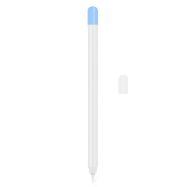Barevné silikonové ochranné pouzdro na Apple Pencil 2 s odnímatelnou krytkou, elastický materiál, hladký protiskluzový povrch bílá