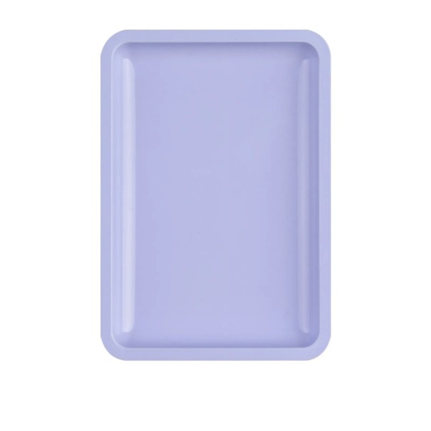 Barevný kovový tácek 15x13 cm obdélníkový úložný tác z nerezové oceli více barev univerzální použití odkládací miska domácnost dílna fialová