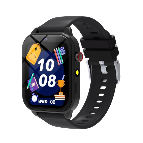 Barn smartklockor 18,8 cm längd på armband 4,2 cm bredd 5,2 cm skärm 18 spel sömnövervakning miniräknare väckarklocka Utbildningsspel klockor svart