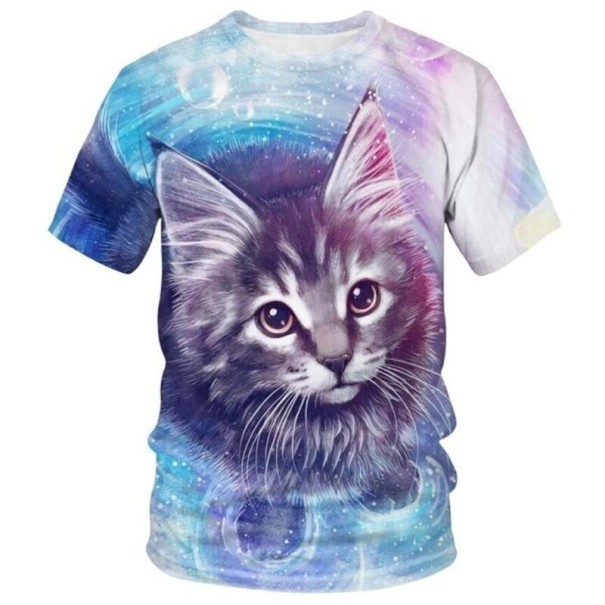 Barn T-shirt med katt B1439