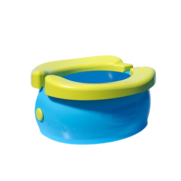 Barnens bärbara hopfällbara potta 22 x 20 x 10 cm Hopfällbart toalettlock för påse Resepotta med en belastning på 50 kg För barn blå