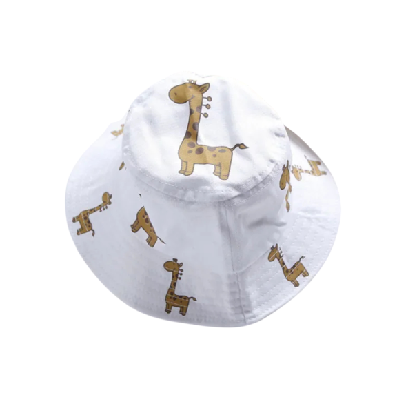 Barnens bomullshatt giraff Omkrets 50–52 cm Barnens sommarhatt 2–5 år Lätt skyddande hatt mot solen för barn vit