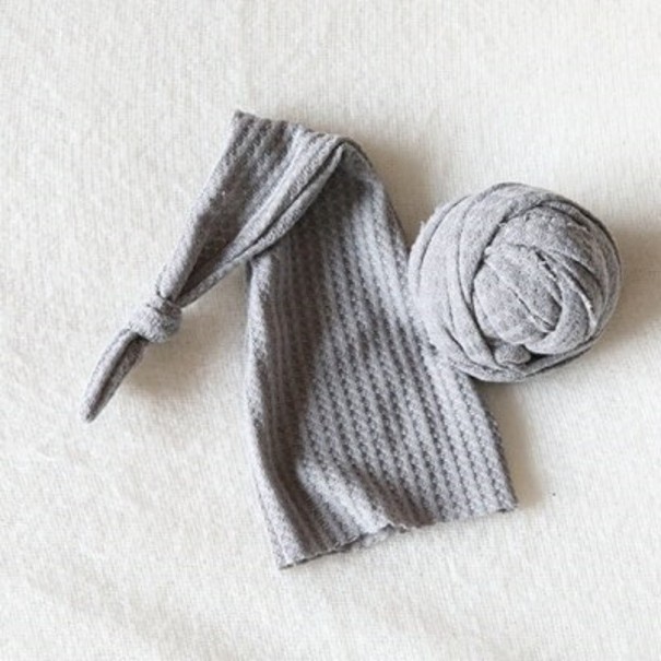 Barnfotograferingsset: hatt och swaddle grå