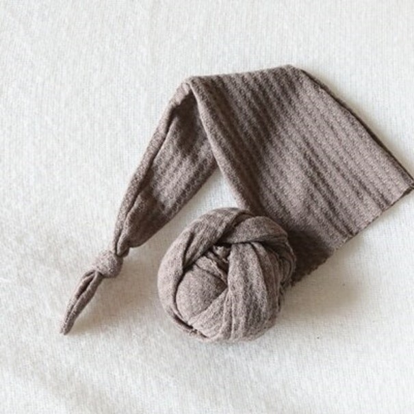 Barnfotograferingsset: hatt och swaddle khaki