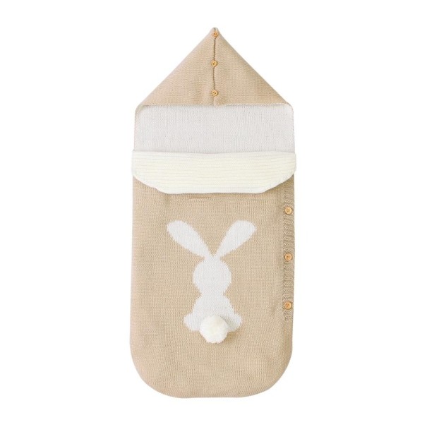 Barnfotpåse med kanin beige